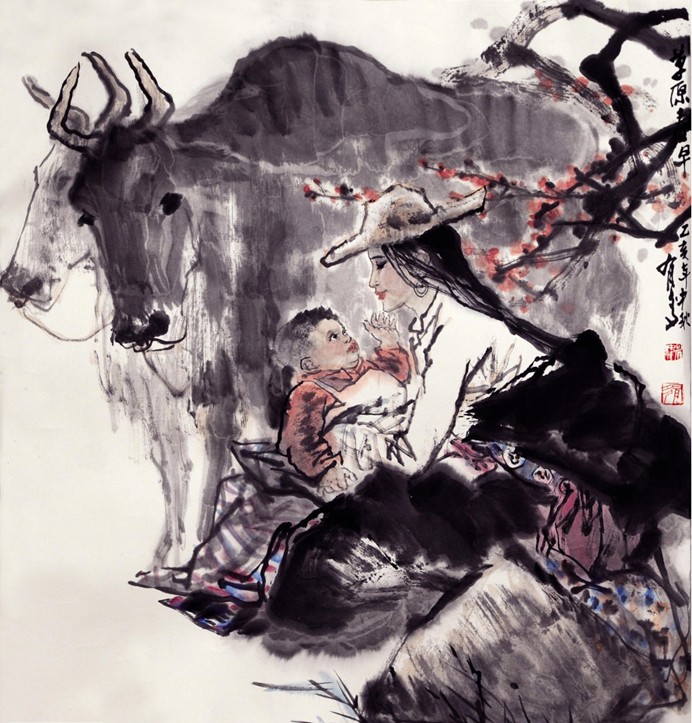 <h2>草原春早</h2><p>作者：姚有多</p><p>创作年代：1995年</p><p>规格：67cm×60cm</p><p>品类：中国画</p>